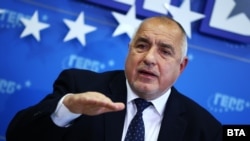 Liderul GERB, Boiko Borisov, la conferința de presă din 5 aprilie.