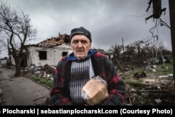 Житель села Красное. Черниговская область, апрель 2022 года