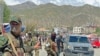 Taliban security personnel stop cars at a checkpoint in the Faizabad district of Badakhshan Province. (file photo)