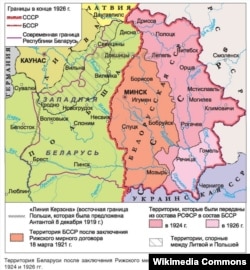 Мапа БССР 1926 году