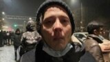 Author Daniyar Moldabekov after police tear-gassed Kazakhstan's largest-ever protest in Almaty on the night of January 4-5, 2022.