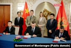 Sa ceremonije potpisivanja ugovora između "Shandonga" i Vlade Crne Gore 29. marta 2023.