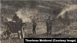 Tratarea cu chimicale a livezilor era manuală. „Tinerimea Moldovei”, 9 iunie 1963.
