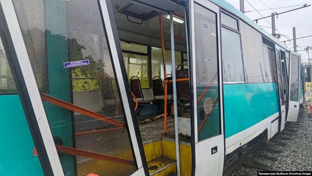Dozens of people were hospitalized after the tram collision in Kemerovo on June 6.