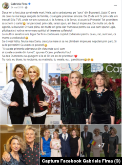 Gabriela Firea o numește pe Ligia Gheorghe, sora sa.