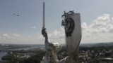 Soviet Emblem Dismantled From The Motherland Monument in Kyiv