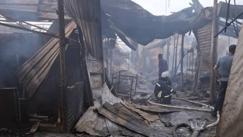 Ущерб от пожара на рынке в Джайхуне составил 14 млн сомони  