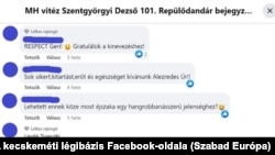 Külön posztot nem kapott az új parancsnok kinevezése a repülőbázis Facebook-oldalán, ezért többen egy másik bejegyzés alatt gratuláltak neki