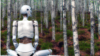 Искусственный интеллект отдыхает в лесу. Изображение создано системой DALL E