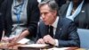 U.S. Secretary of State Antony Blinken speaks during a meeting at the UN Security Council to mark one year since Russia invaded Ukraine on February 24.