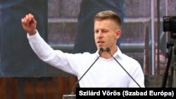 Magyar Péter az általa meghirdetett, 2024. április 6-i budapesti tüntetésen