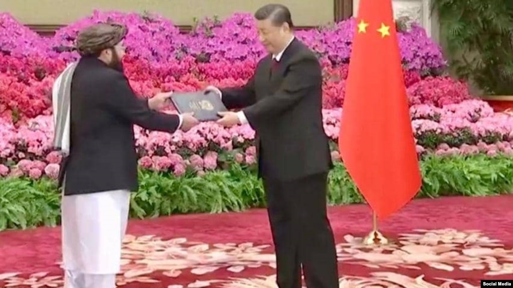 China’s president on January 30 became the first head of state to formally accept the credentials of a Taliban-appointed ambassador.