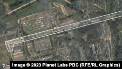 Стоянка ЧВК «Вагнер», д. Цель, Могилевская область. Спутниковый снимок, 17 июля 2023 года