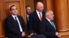 Лидерът на ГЕРБ Бойко Борисов (ляво) и председателят на Народното събрание Росен Желязков (втори вляво)