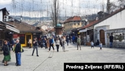 Baščaršija i sebilj u centru staroga grada u Sarajevu, 20. aprila 2023.