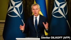 Генеральный секретарь НАТО Йенс Столтенберг, Киев, 20 апреля 2023 года