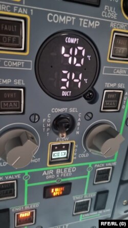 Temperatura în cabina unui avion Tarom.