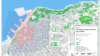 Мапа ахоўнай зоны UNESCO ў Адэсе, ружовым колерам адзначаная ахоўная зона, шэрым — буфэрная.