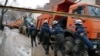 Rescue workers attend the scene of a deadly landside in Almaty, Kazakhstan, on February 8. 