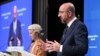 Avropa Şurasının prezidenti Şarl Mişel və (arxa planda) Avrokomissiyanın başçısı Ursula von der Leyen Aİ sammitində