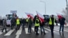 Polish farmers protest at the Dorohusk checkpoint in Poland on February 9.