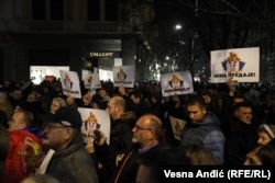 Protesta e djathtistëve serbë kundër Kosovës. Beograd, 15 shkurt 2023.