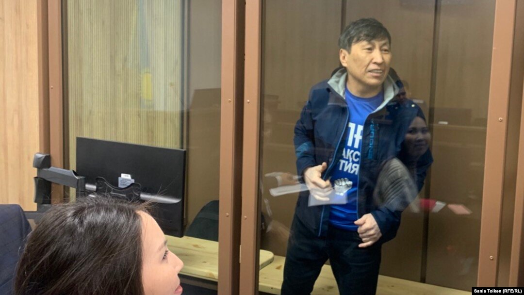 Marat Zhylanbaev in court in Astana on October 30.