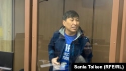 Marat Zhylanbaev appears in court in Astana in October 2023. 