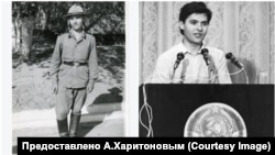 Kharitonov în uniforma sa militară, vorbind la sfârșitul anilor 1980.