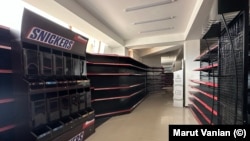 Nagorno-Karabakh - Empty shelves at a food store in Stepanakert. 