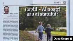 Tema principală a primului număr al revistei este alienarea copiilor de familie cu ajutorul statului.