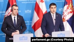საქართველოს პარლამენტის თავმჯდომარე შალვა პაპუაშვილი და სერბეთის რესპუბლიკის ეროვნული ასამბლეის თავმჯდომარე ვლადიმირ ორლიჩი