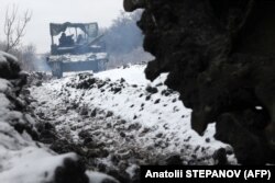 Украинский танк на позициях ВСУ полд Бахмутом