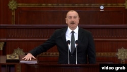 Azerbaijan - Azerbaijani President Ilham Aliyev is sworn in for a new term in office, February 14, 2024.