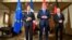 Francuski predsednik Emanuel Makron, predsednik Srbije Aleksandar Vučić i nemački kancelar Olaf Šolc na Minhenskoj bezbednosnoj konferenciji (MSC), Nemačka, 17. februara 2023.