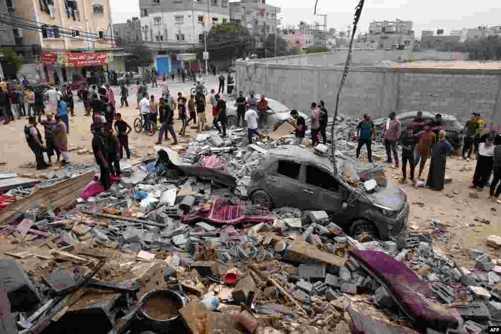 Shkatërrimet në Rafah në jug të Gazës më 29 tetor, pas sulmeve ajrore dhe tokësore të Izraelit.&nbsp;