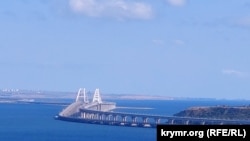 Керченский мост со стороны Керчи, 12 августа 2023 года