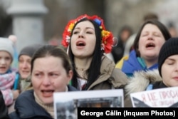 A rally commemorating the one-year anniversary of the beginning of the full-scale war against Ukraine was held in Bucharest on February 24.