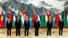 Chinese leader Xi Jinping (3rd from right) welcomes Uzbek President Shavkat Mirziyoev (left to right), Tajik President Emomali Rahmon, Kazakh President Qasym-Zhomart Toqaev, Kyrgyz President Sadyr Japarov, and Turkmen President Serdar Berdymukhamedov at the China-Central Asia Summit in Xian on May 19.