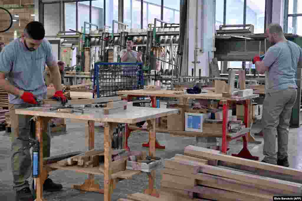 Workers in the Artisan factory. Bosnia&#39;s Artisan company currently employs 300 people, up from 200 just three years ago, according to a company spokesman.