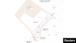 نقشهٔ نوار غزه که محدودیت‌های دسترسی به آن را نشان می‌دهد