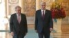 Kazakh President Qasym-Zhomart Toqaev (left) meets with visiting UN Secretary-General Antonio Guterres in Astana on July 3. 