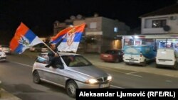 Slavlje nakon objave rezultata predsedničkih izbora na kojima je pobedio Jakov Milatović, jedan od lidera pokreta Evropa sad. Podgorica, 2. april 2023. 