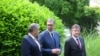 Serbia - United States Special Representative for the Western Balkans Gabriel Escobar, Special Representative of the European Union for Dialogue Miroslav Lajcak, and Serbian President Aleksandar Vucic, in Belgrade, 6Jun2023 