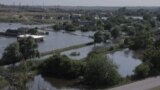 Ukraine -- Floods in Kherson region (video grab)