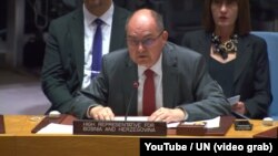 Visoki predstavnik u BiH Christian Schmidt u obraćanju Vijeću sigurnosti UN-a u New Yorku, 15. maja 2024.