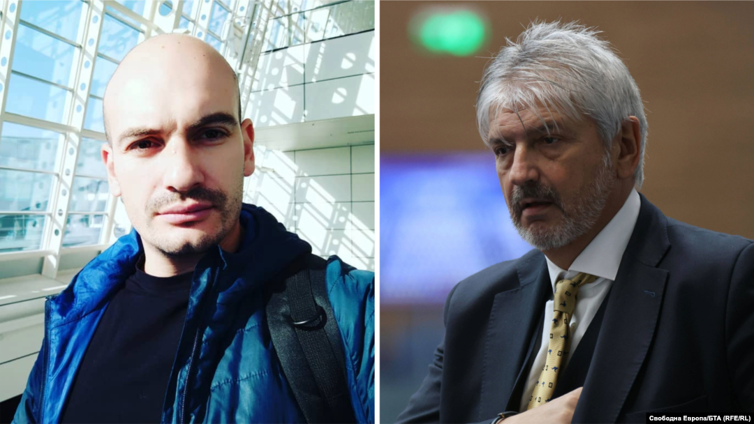 Журналистът от BIRD Димитър Стоянов и депутатът от ГЕРБ Лъчезар Иванов. Колаж.
