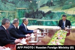 Російського міністра Сергія Лаврова приняв лідер Китаю Сі Цзіньпін. Пекін, 9 березня 2024 року