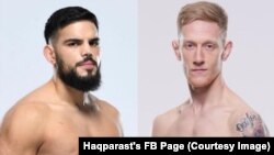 سن پیترسن ورزشکار بریتانوی ( راست) و نصرت حق پرست که قرار است در پاریس مسابقه بدهند