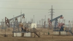 Oil pumps in western Kazakhstan (file photo)